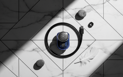 Electric Shaver Flat Lay Composition