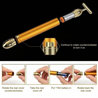 Face Massager Instructions - Black Background